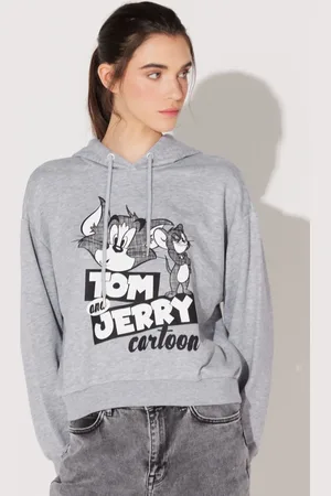 Lee Graues Melange-sweatshirt Mit Tom-und-jerry-aufdruck In Normaler Passform Und Normaler Passform für Damen - XS