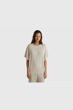 Benetton Pullover Mit Vanille-kimona-ärmeln für Damen - S