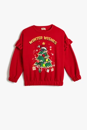 Koton Sweatshirt Mit Neujahrsmotiv, Langärmelig, Rundhalsausschnitt Mit Schleife für Damen - 4–6 Jahre