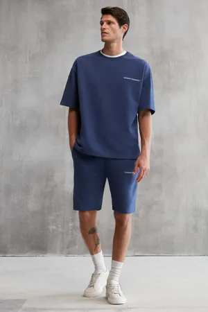 Grimelange 2-teiliges Set „colombia“ – Marineblaues Trainingsanzug-set Mit Bequemer Textstickerei für Herren - S