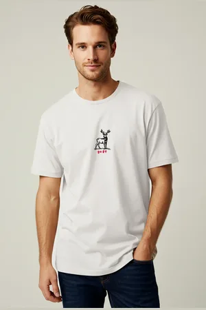 Trendyol Oversize-t-shirt Mit Fernost- Und Hirsch-stickerei – für Herren - XL