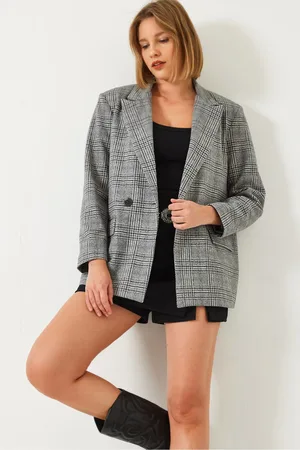 Bianco Lucci Oversize-jacke Mit Karomuster 5046 für Damen - S