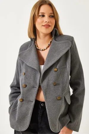 Bianco Lucci Geknöpfte, Gefütterte Kaschmirmantel Mbms054 für Damen - M