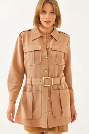 Bianco Lucci Shabby Cut Cargo Jacke Mbms020 für Damen - S