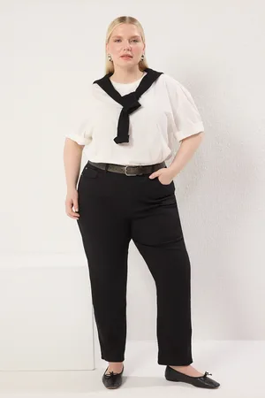 Trendyol Nicht Verblassende Schwarze Mom-jeans Mit Hoher Taille Und Übergröße für Damen - 42