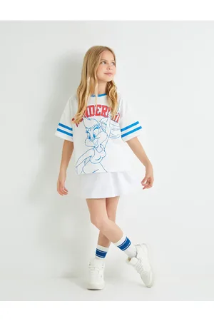 Koton Lola Bunny Sport-t-shirt, Lizenziert, Kurzärmelig, Rundhalsausschnitt, Baumwolle für Damen - 6–7 Jahre