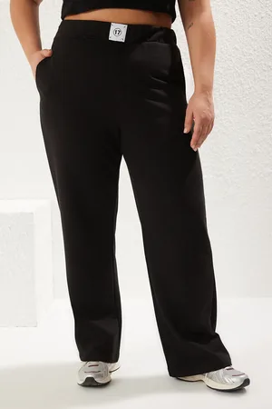Trendyol Schwarze Wide-leg-jogginghose In Übergröße Mit Etikett „high Waist“ – für Damen - 7XL