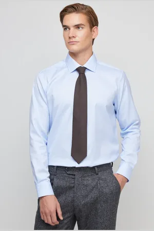 Brooks Brothers Blaues Slim-fit-hemd Mit Italienischem Kragen Aus 100 % Baumwolle für Herren - 40