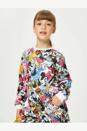 Koton Sweatshirt Mit Minnie Maus Und Daisy Duck, Lizenziert, Langärmelig, Rundhalsausschnitt für Damen - 4–6 Jahre