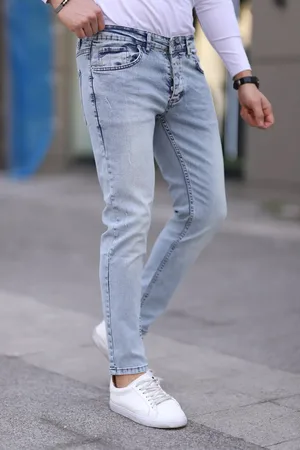 Trendyol Blaue Jeans-jeanshose Aus Stretch-stoff Mit Schmaler Passform für Herren - 38