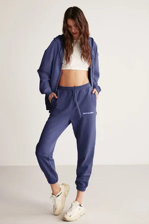 Grimelange Carroline Jogginghose Mit Stickerei, Bestickt, Entspannt, Eng Anliegend, Aus Bio-baumwolle, Marineblau für Damen - M