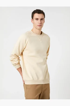 Koton Sweatshirt Mit Rundhalsausschnitt Und Raglanärmeln – Mit Nahtdetails Und Raster für Herren - XL
