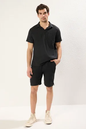 Trendyol Anthrazitfarbenes, Normal Geschnittenes, Strukturiertes Stoff-trainingsanzug-set Mit Polokragen Und Etikett für Herren - XL