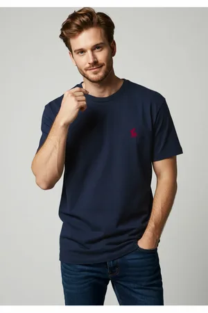 Trendyol Marineblaues T-shirt Aus 100 % Baumwolle Mit Stickereidetails – für Herren - XL