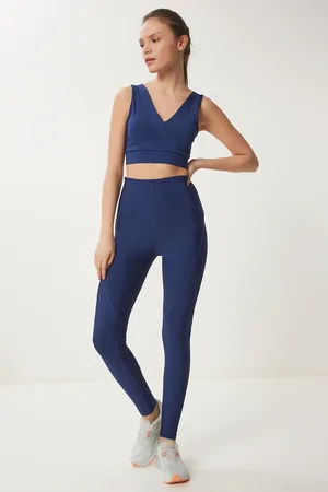 Happiness istanbul Marineblaue Strick-sportstrumpfhose für Damen - 38