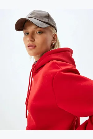 Koton 5wak10031pk 401 Rotes Jersey-sweatshirt für Damen - L