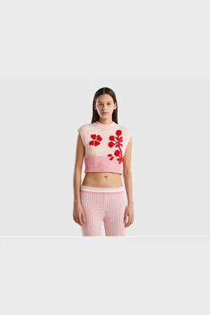 Benetton Kurzes Unterhemd Aus Baumwollmischung Mit Blumenmuster In für Damen - S