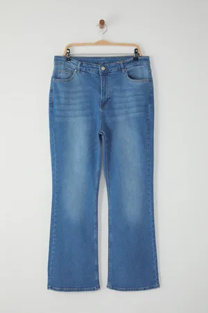 Trendyol Blaue Komfort-jeans Mit Hoher Taille Und Ausgestellter Passform für Damen - 50