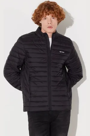 Lee Stehkragen Regular Fit Schwarzer Mantel für Herren - S