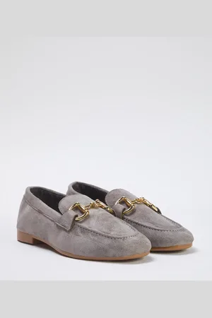Trendyol Graue Wildleder-accessoire-detaillierte Loafer-schuhe für Damen - 36