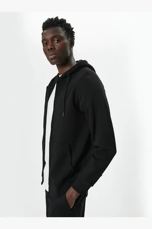 Koton Basic-kapuzenpullover Aus Baumwolle Mit Reißverschluss Und Taschendetail für Herren - S