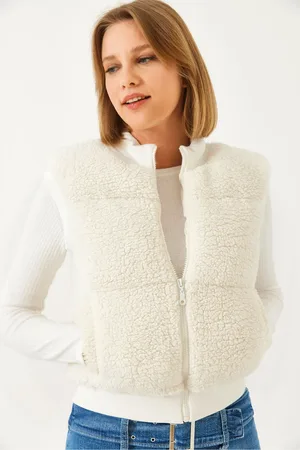 Bianco Lucci Teddy-weste Mit Geripptem Taschendetail Und Reißverschluss 939125 für Damen - S