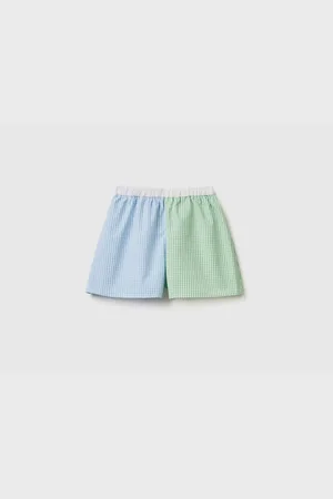 Benetton Shorts Aus Vichy-popeline Im Farbblockdesign Für Mädchen In -braun für Damen - 10–11 Jahre