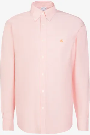 Brooks Brothers Orangefarbenes, Bügelfreies, Regulär Sitzendes, Weit Geschnittenes, Nicht Eisenfarbenes Hemd für Herren - XS