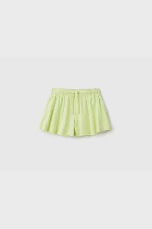 Benetton Hellgelbe Bermudashorts Mit Logo-aufschrift Für Mädchen Hellgrün für Damen - 6–7 Jahre