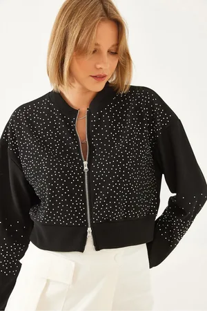 Bianco Lucci Jacke Aus Osmanischem Stoff Mit Steinstickerei für Damen - S