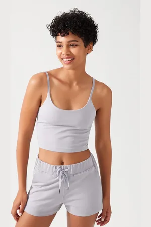 LOS OJOS Graue Träger Mit Leicht Unterstützten, Abgedeckten Sport-bh-trägern für Damen - XL