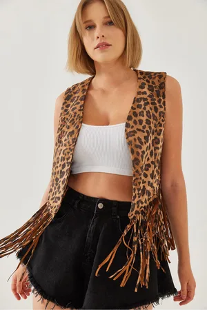 Bianco Lucci Weste Aus Wildleder Mit Quasten 4457 für Damen - L