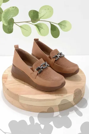 Disney Hellbraune Schuhe Mit Keilabsatz Aus Echtem Leder K 01586371403 für Damen - 39