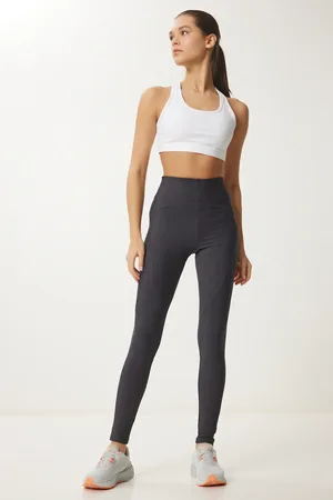 Happiness istanbul Anthrazitfarbene Strick-sportstrumpfhose für Damen - 34