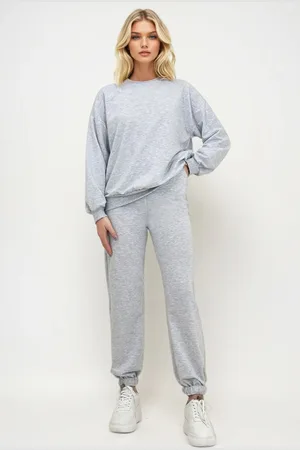 Trend Alacati stili Karmelange Basic-trainingsanzug-set Mit Rundhalsausschnitt, Elastischem Bund Und Elastischem Bein für Damen - XL