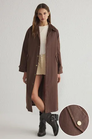Trendyol Brauner Oversize-trenchcoat für Damen - 34