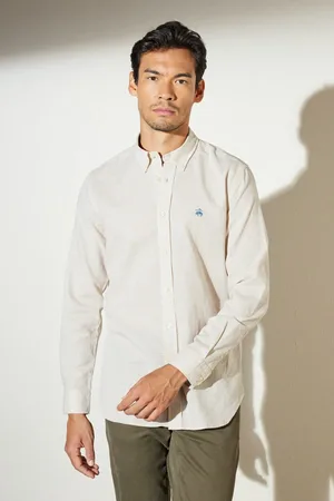 Brooks Brothers Kariertes Slim-fit-hemd Aus Leinen Mit Geknöpftem Reversmuster für Herren - 3XL