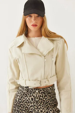 Bianco Lucci Gabardine-bikerjacke 2436 für Damen - 36