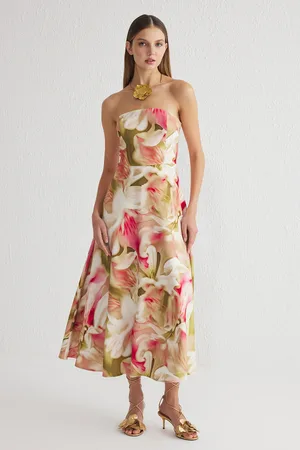 Trendyol Mehrfarbiges, Trägerloses, Schickes Abendkleid In A-linie Für Den Abschlussball für Damen - 34