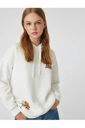 Koton Von Tom Und Jerry Lizenziertes Oversize-kapuzenpullover – Rücken Bedruckt für Damen - L
