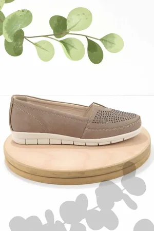 Disney Cremefarbene Loafer-schuhe Aus Echtem Nubukleder K 01269254801 für Damen - 36