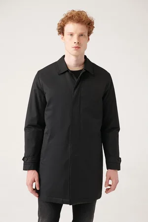Avva Schwarzer, Klassischer, Gesteppter, Wasserabweisender Trenchcoat Mit Kragen A31y6000 für Herren - XL