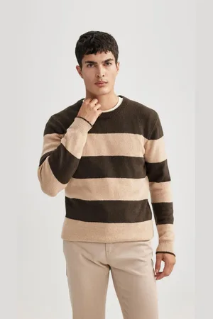 DeFacto Rollkragenpullover Mit Streifen Und Standard-passform B0917ax23wn für Herren - S