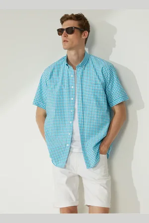 Altınyıldız Classics Altınyıldız Classics -blaues Kurzarmshirt 4a 2023200118 für Herren - XL
