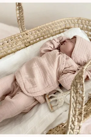 Cigit Organic Hospital Released Baby-set 0–3 Monate, Puderrosa - 0–3 Monate