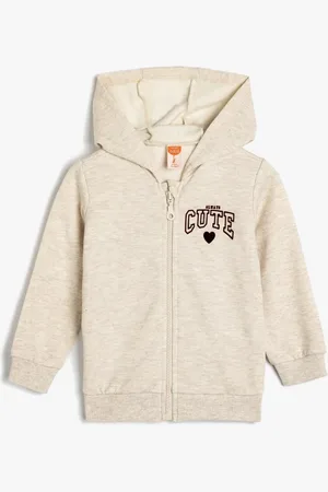 Koton Kapuzensweatshirt Aus Baumwollmischung – Mit Reißverschluss Und Slogan-aufdruck für Damen - 128