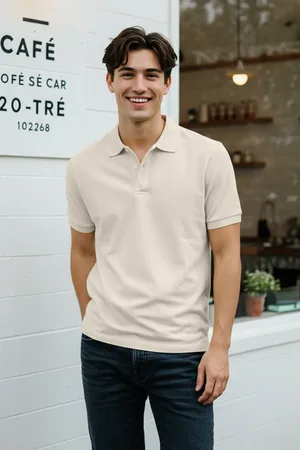 Trendyol Stone Regular/normal Cut Basic 100 % Baumwolle Single Jersey Kurzarm-t-shirt Mit Polokragen für Herren - XL