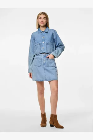 Pieces® Hellblauer Jeansrock Und Mädchen - XL