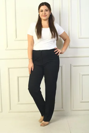 By Saygı Importierte Krepp-hose In Übergröße Mit Elastischen Seiten für Damen - 56