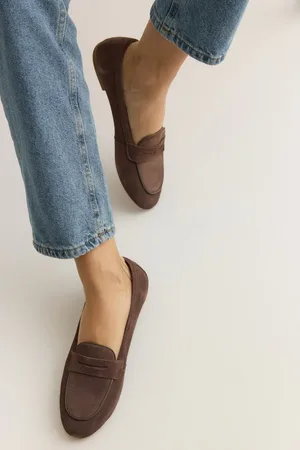 Trendyol Nerzfarbene, Flache Loafer-schuhe Aus Echtem Wildleder Mit Mandelzehe für Damen - 36